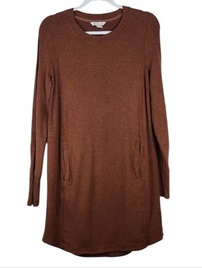 Athleta Balance Sweater Dress Medium Mahogany Long Sleeve Modal Blend